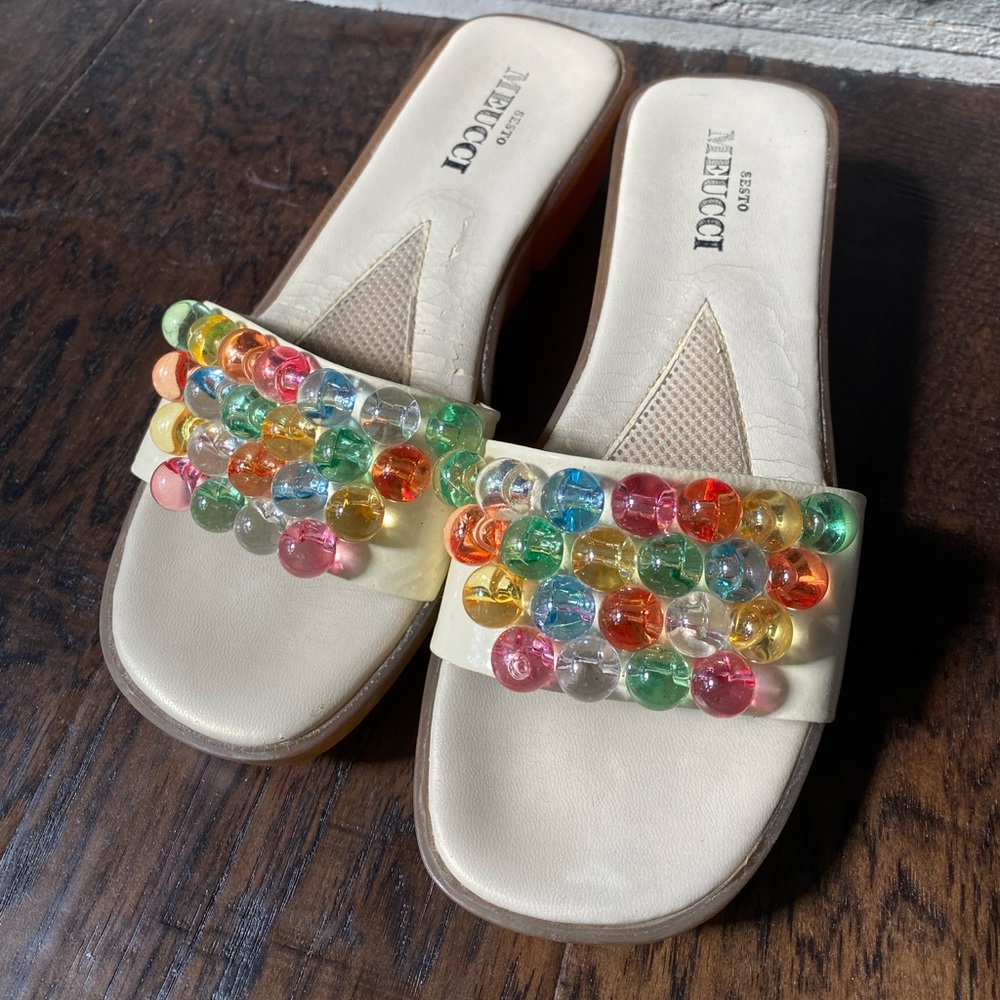 Sesto Meucci • Rainbow Marble Platform Slide Sandals